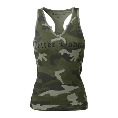 Better Bodies V-neck slub tee, женская футболка зеленый камуфляж