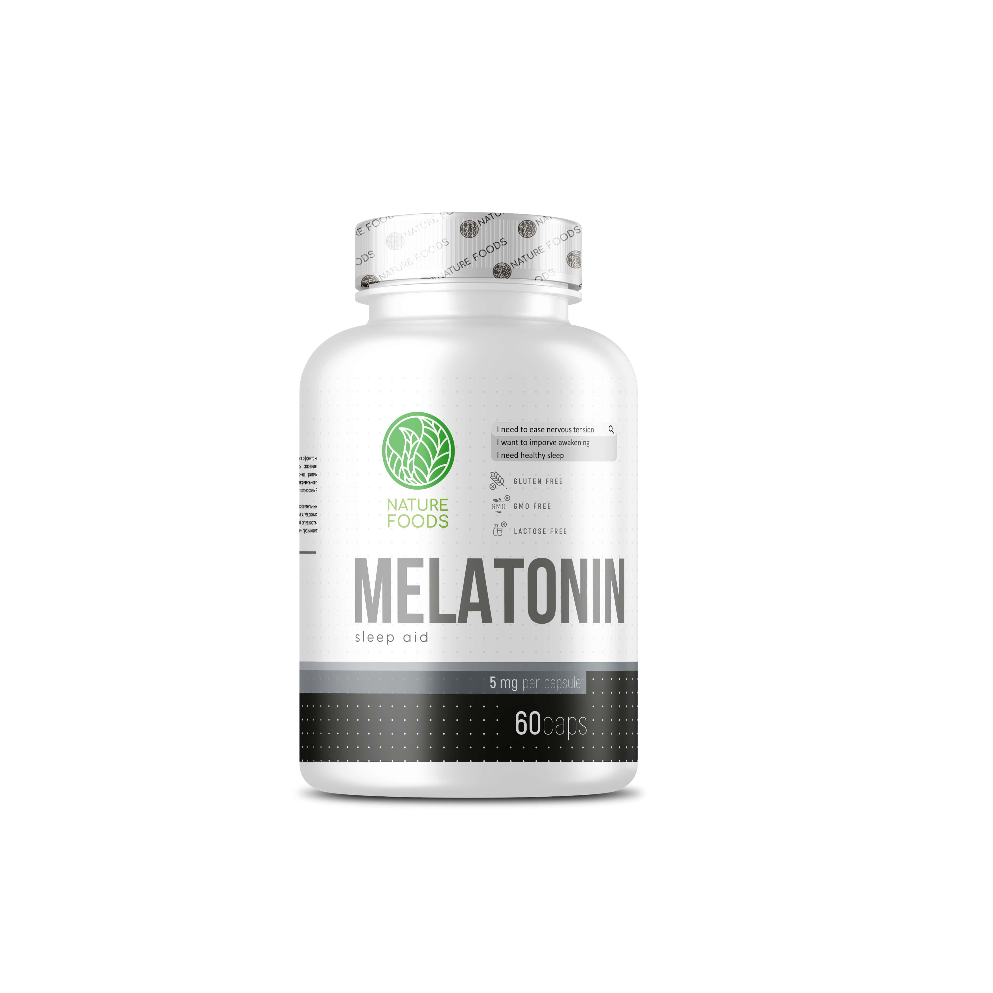 Nature Foods Melatonin 5mg 60 caps фото