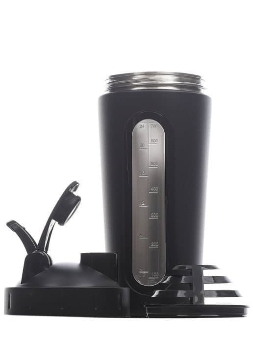 FitRule Шейкер алюминиевый с прозрачной вставкой 700ml (Черный)