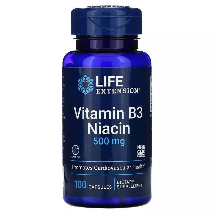 LIFE Extension Vitamin B3 Niacin 500mg 100 caps фото
