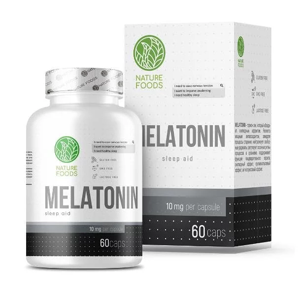 Nature Foods Melatonin 10mg 60 caps фото