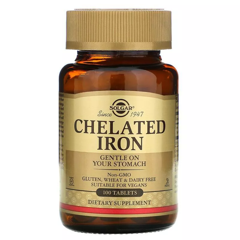 Solgar Chelated Iron 25 mg 100 tabs фото